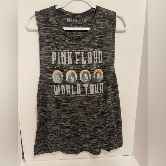Pink Floyd 1973 Graphic Sleeveless Tour Shirt Size L Charcoal Gray - Picture 1 of 4